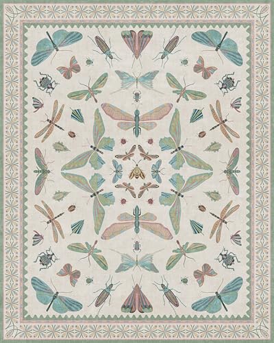 Washable Boho Insect Rug for Entryway