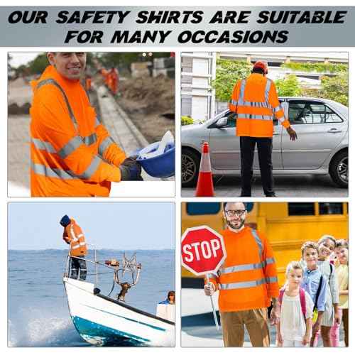 4 Pcs Safety Shirts Hi Vis Hoodie