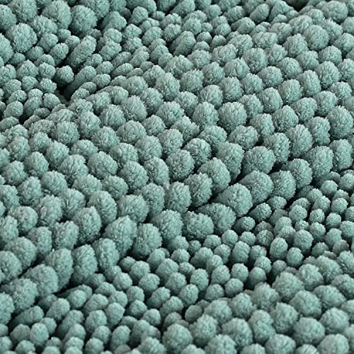 Bathroom Rugs Bath Mats Sets Super Absorbent Chenille Striped Bath Mats Non Skid Machine Wash Dry Rugs for Bathroom Floor Set of 2