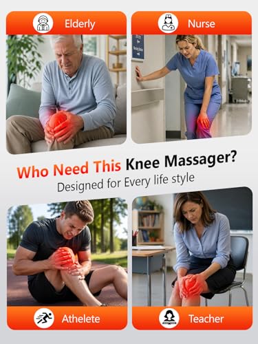 Upgrade Knee Massager with Heat 4 Vibration & Red Light Therapy Knee Brace