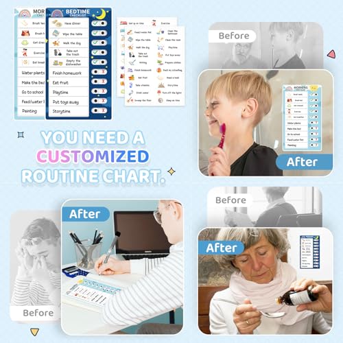 2 Pieces Chore Chart for Adults to do List My Chores Checklist Task Board Sliding Routine Chart for Kids Rv Reminder