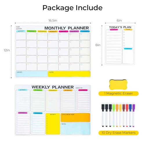 Dry Erase Magnetic Fridge Calendar Set