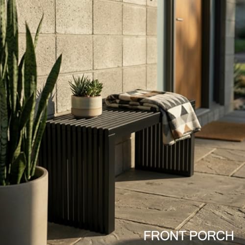 Modern Indoor Bamboo Wood Storage Bench for Entryway