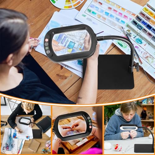 Rectangle Magnifying Glass with Light and Stand