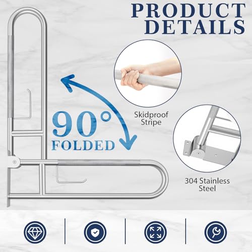 2 Pack Flip Up Toilet Safety Rails