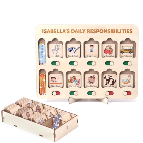 Wooden Chore Chart for Kids Visual Schedule