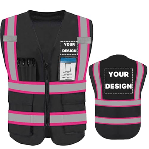 High Reflective Visibility Safety Vest Custom Your Logo Safety Workwear with Reflective Strips and Pockets