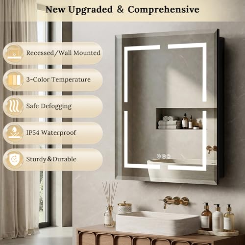 Medicine Cabine with LED Mirror LED Lighted Medicine Cabinet with Anti