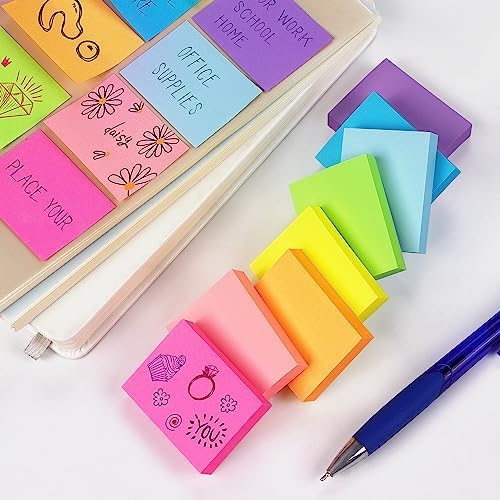 1.5x2 Sticky Notes Bright Colors Self