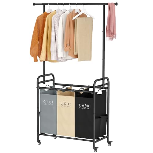 Laundry Sorter with Hanging Bar