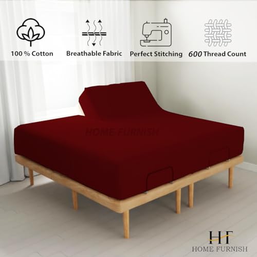 Adjustable Beds Half Split Sheet 600 TC 100% Cotton Fitted