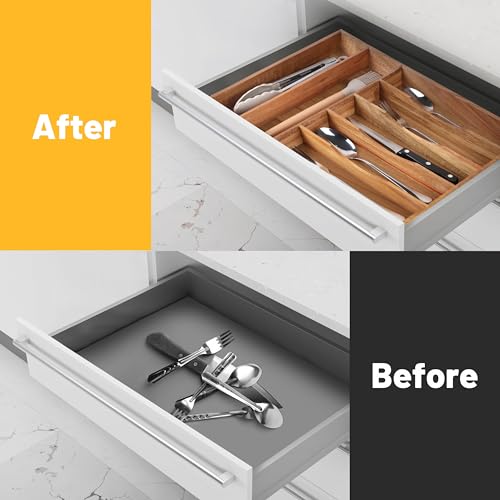 Expandable Bamboo Kitchen Drawer Organizer
