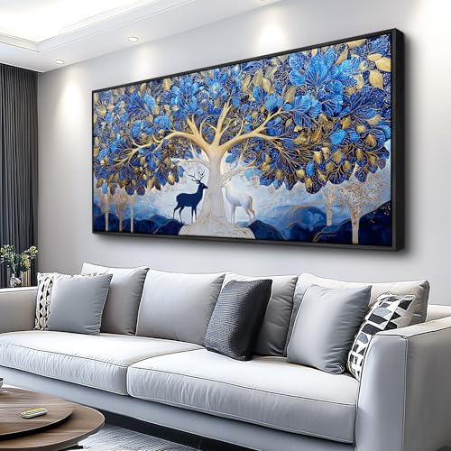 Canvas Wall Art For Bedroom Framed Wall Decor For Living Room Modern Office Artwork For Walls Beach Painting Forest Tree Landscape Pictures Nature Abstract Decoration Ready To Hang Home Decor