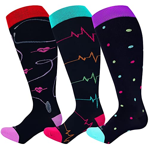 Plus Size Compression Socks for Women Men Wide Calf Extra Large 15