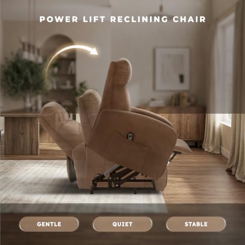 Textured Microfiber Power Lift Recliner Chair for Elderly