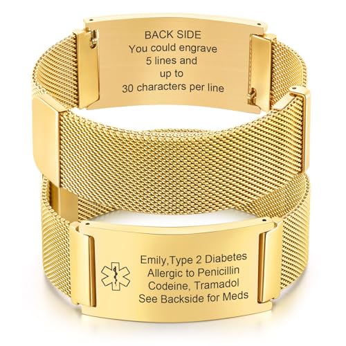 Medical Alert Id Bracelet for Men Women