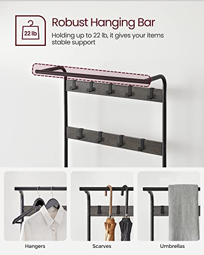Coat Rack Hall Tree with Shoe Bench for Entryway