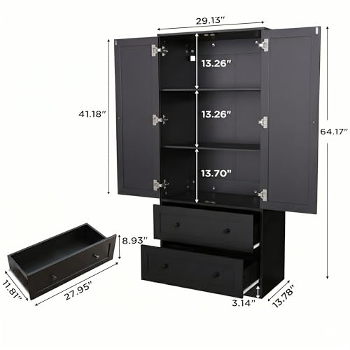 Rattan Kitchen Pantry Cabinet