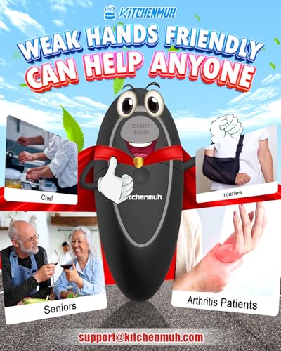 One Touch Electric Can Opener Fits All Can Sizes for Seniors with Arthritis