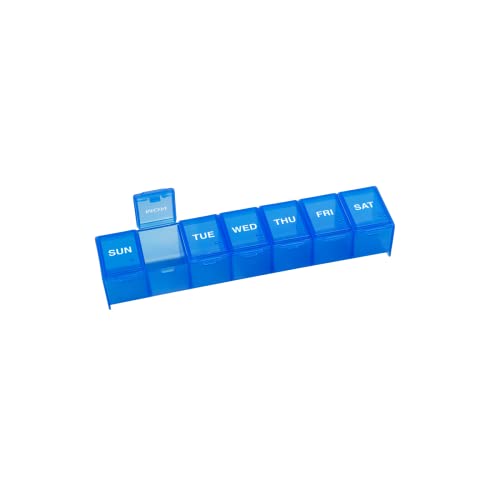 Weekly (7-Day) Pill Organizer, Vitamin Planner, and Medicine Box, Large Compartments