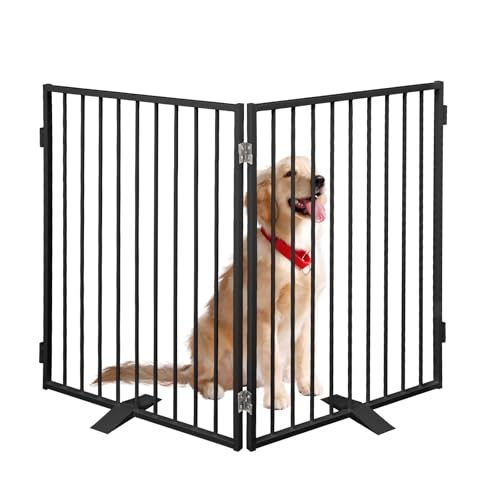 Metal Freestanding Dog Gates with Door