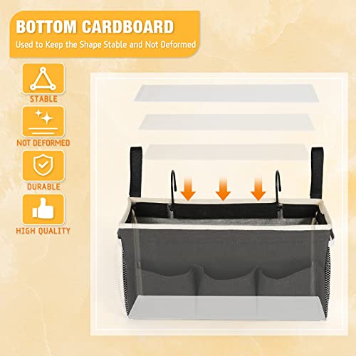 Bedside Caddy Bedside Organizer Bedside Storage Caddy with Fixed Straps and Water Bottle Holder for Home College Dorm Bunk Bed Hospital Bed Crib Bed Rails