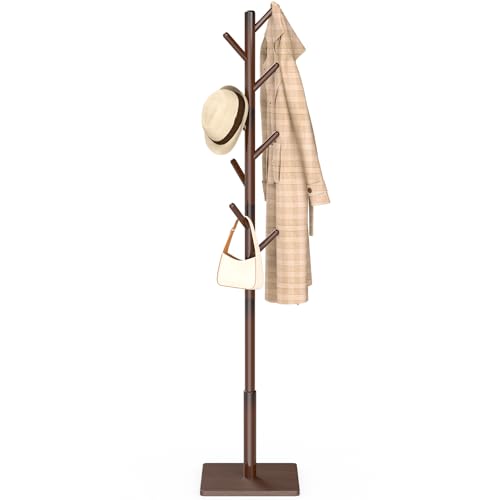 Coat Rack Freestanding with Stable Square Base for Cloathes