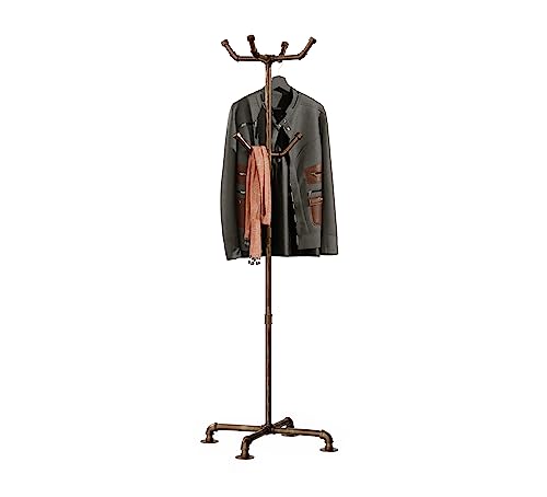 Industrial Coat Rack Metal Coat Hanger Freestanding Coat Tree with 6 Hooks