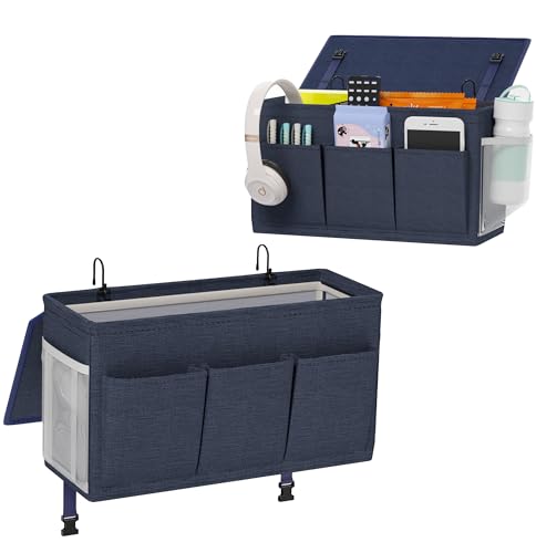Bedside Caddy Bedside Organizer with Fixed Straps & Water Bottle Holder