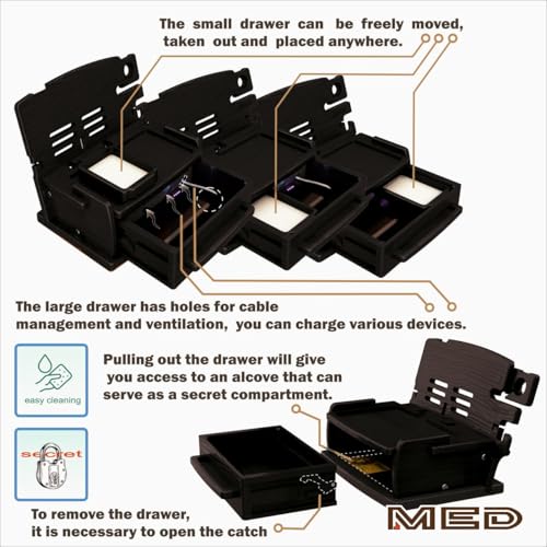 Wood Phone Docking Station with Drawer