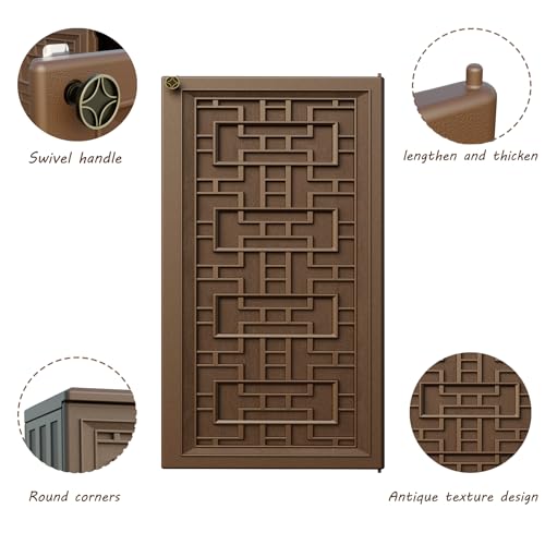 Mrossa Indoor Outdoor Storage Cabinet Waterproof with 1 Shelves Resin Outdoor Cabinets for Patio