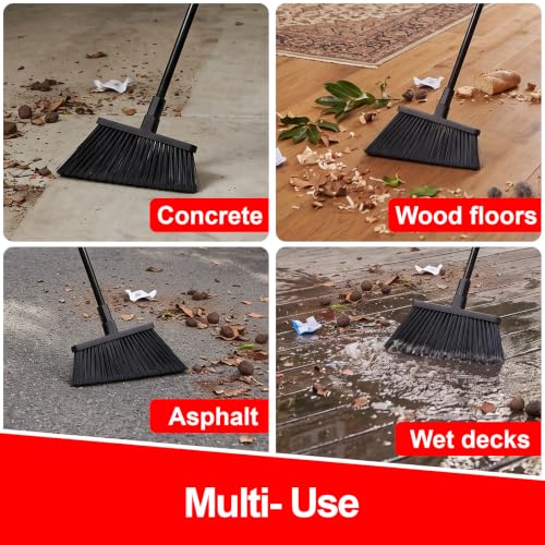 Broom 4 Pack Heavy Duty Outdoor Brooms for Floor Cleaning