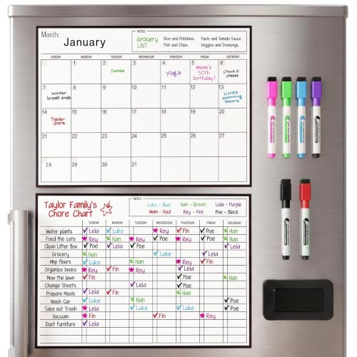 Cinch Magnetic Dry Erase Fridge Calendar and Whiteboard