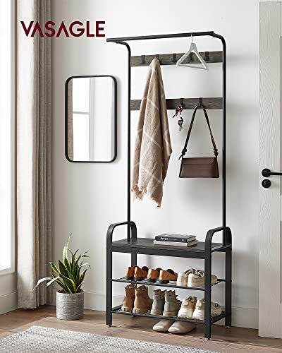 Coat Rack Hall Tree with Shoe Bench for Entryway