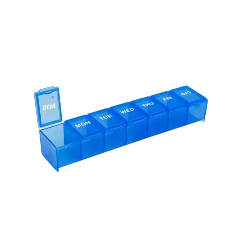 Weekly (7-Day) Pill Organizer, Vitamin Planner, and Medicine Box, Large Compartments