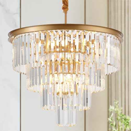 Modern Luxury Crystal Chandelier Light Fixture for Dining Room Living Room