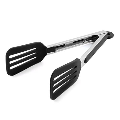 Stainless Steel Silicone Serving Tongs with Locking Handle