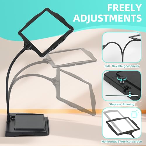 Desk Magnifying Glass with Light and Stand