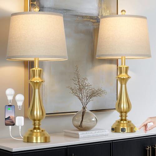 Set of 2 Modern Table Lamps for Living Room Bedroom
