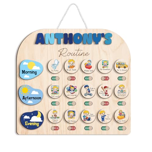 Wooden Chore Chart for Kids Visual Schedule