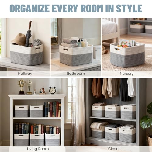 5 Pack Woven Storage Baskets