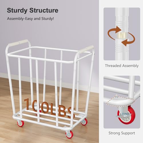Large Laundry Cart with Wheels