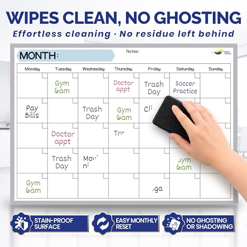 Magnetic Dry Erase Calendar for Refrigerator