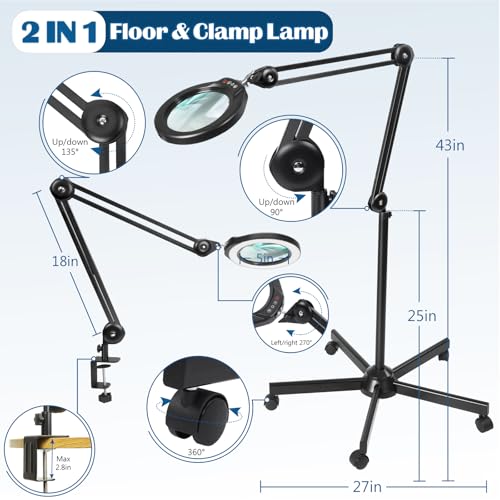 2 200 Lumens Magnifying Floor lamp