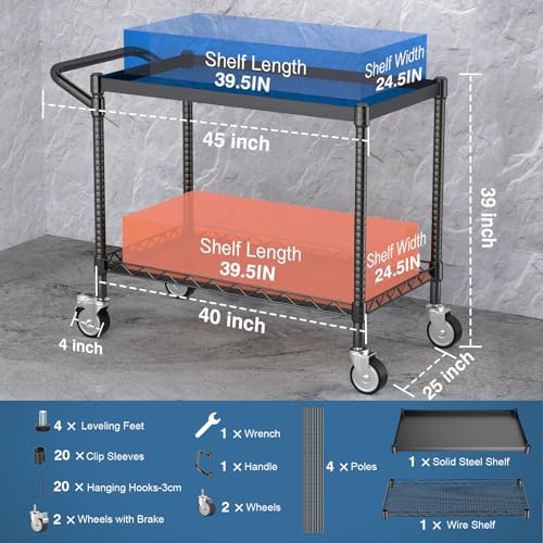 Utility Cart with Wheels