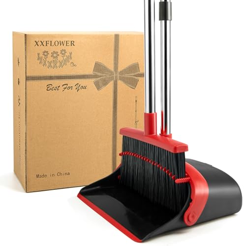 Broom and Dustpan Set with Long Handle