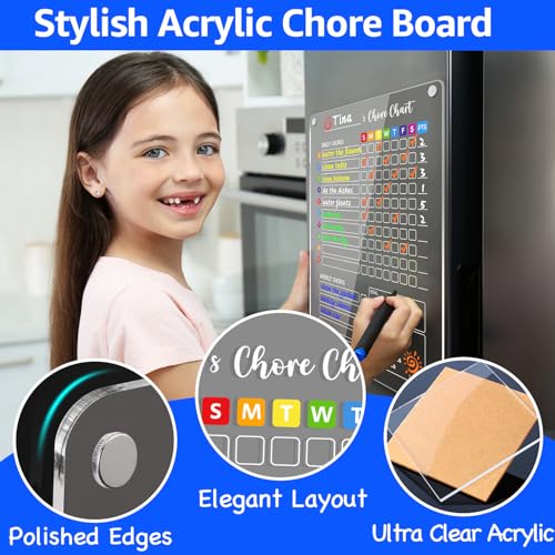 Acrylic Magnetic Chore Chart for Multiple Kids