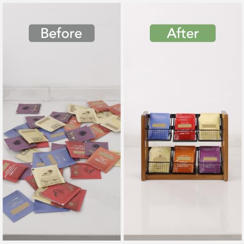 Tea Bag Organizer with 6 Tea Baskets