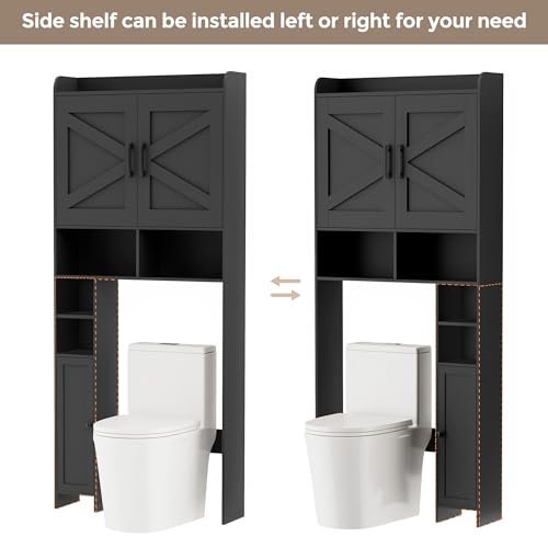Over The Toilet Storage Cabinet with 2 Door and Toilet Paper Holder Stand