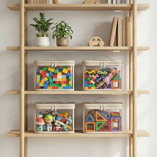 2 Pack Clear Storage Cubes with Lids